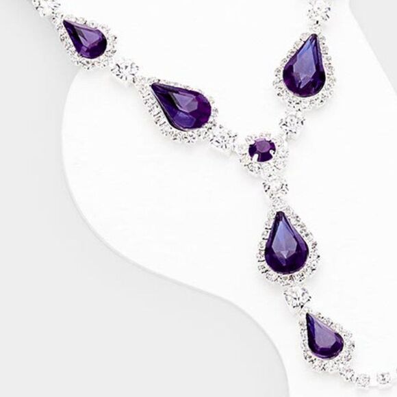 Anklet Crystal Rhinestone Pave Toe Ring - Purple - Picture 3 of 6
